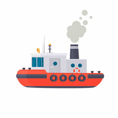 Obraz premium Tugboat. Sea tug, vector illustration