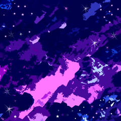 Cosmic background in blue and pink tones with stars