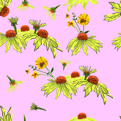 Floral seamless pattern background for fashion prints, fabric, wallpaper and all prints on background earth tone color
