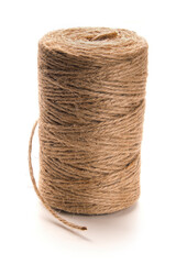 Ball of Jute string, often  used for gardening isolated on white background