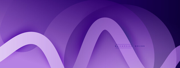 Abstract gradient background with wave line with shadow effect. Geometric composition. 3D shadow effects and fluid gradients