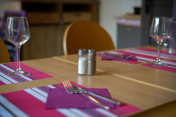 view on the table of restaurant