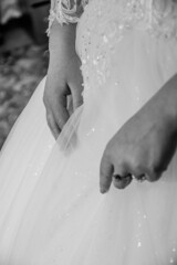 the bride's dress at the wedding