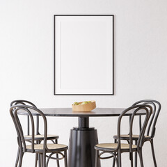 Interior Poster Frame Mockup with Modern Furniture Decoration - 3d Illustration, 3d Render