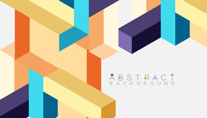 Abstract background. 3d cubes, cubic elements and blocks. Techno or business concept for wallpaper, banner, background, landing page