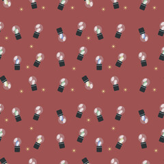 Vector seamless background with Christmas lights.