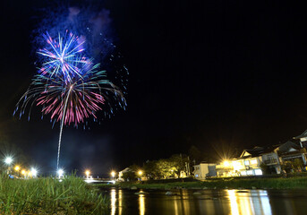 三朝温泉の花火大会