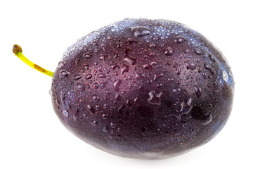 Plum  isolated on white background, closeup