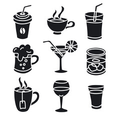 beverages icons set