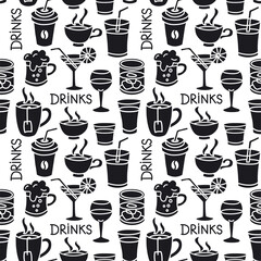 beverages seamless pattern