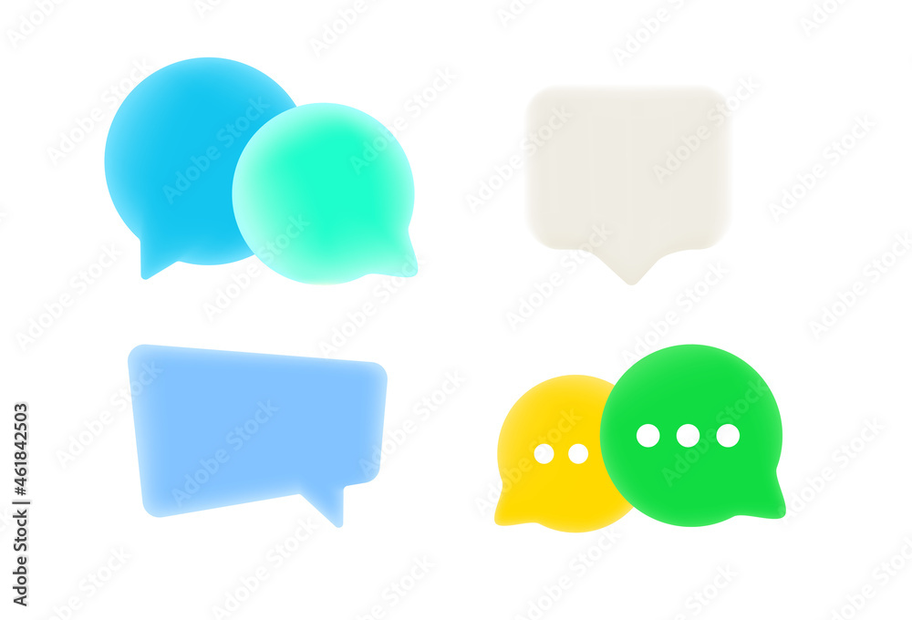 Poster speech clouds isolated on white background. conversation concept