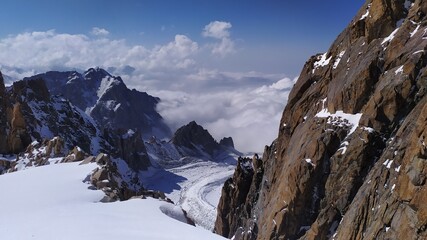 Obraz premium Kyrgyzstan, Ala-Archa National Park, Korona glacier, view of the Uchitel glacier