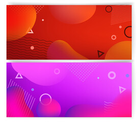 Vivid banners template with abstract color shapes