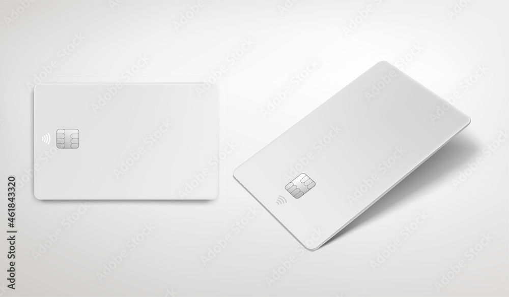 Aufkleber white blank card vector mockup isolated on transparent background