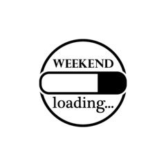 Weekend loading icon isolated on white background