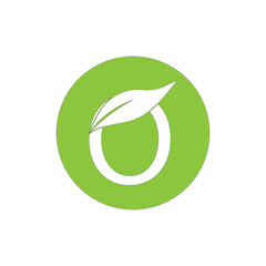 Initial letter with green leaf