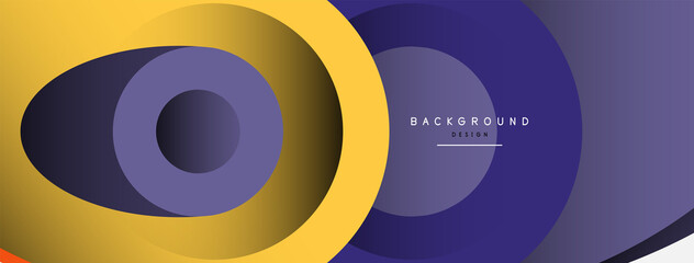 Abstract background. Minimal geometric circles and round style shapes with deep shadow effects. Trendy technology business template for wallpaper banner or background