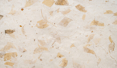Brown craft paper texture background from made natural leaves. Recycled paper texture background banner concept.