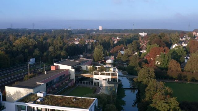 Bergedorfer M&uuml;hle am Schillerufer, Luftaufnahme