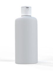Solid white fliptop cap bottle on white background
