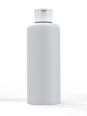 Solid white fliptop cap bottle on white background