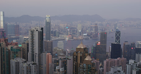 Obraz premium Hong Kong city skyline at night