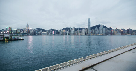 Obraz premium Hong Kong city at evening time