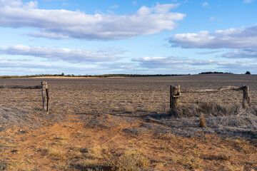 An old farm gate in Victoria's Mallee region.