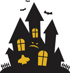 Obraz na płótnie Canvas Halloween Haunted House Silhouette