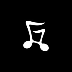 Letter G and Tone Illustration for music entertainment logo design
