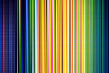 Colorful stripes on a broken LCD TV screen