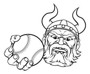Viking Baseball Ball Sports Mascot Cartoon