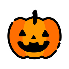 ハロウィン　ジャックオランタン　アイコン　笑顔