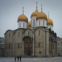 People inside the Kremlin looking at church