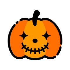 ハロウィン　ジャックオランタン　アイコン　笑顔