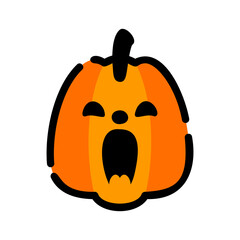 ハロウィン　ジャックオランタン　アイコン　驚く