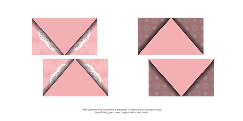 Pink color flyer template with Indian white pattern for your brand.