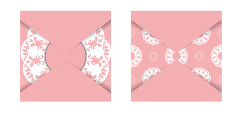 Flyer template in pink color with Indian white ornaments for your congratulations.