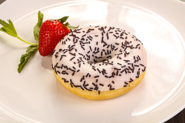 Glaze cundy donut with chocolate