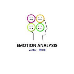 emotion analysis icon, emotion recognition concept icon