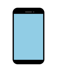 Phone simple clip art vector illustration with blue screen.
