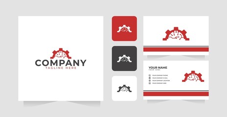 Construction Tech Logo Design Vector Template