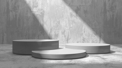 Abstract scene podium mockup. Award ceremony concept