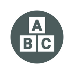 Alphabet, capitals, English, ABC icon. Gray vector design.