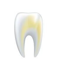 Illnessed human tooth. Dental medical vector icon. Need dental care for stained teeth or tooth caries. Oral teeth restoration