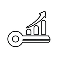 Analysis, Keyword, ranking outline icon. Line art design.