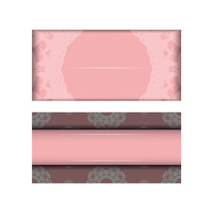 Template Congratulatory Brochure in pink color with a vintage white pattern for your design.