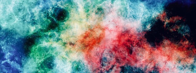 Coloured abstract nebula, galaxy concept, luxury colourful inverse illustration, hand drawn art, dreamy space texture, planet, extraterrestrial