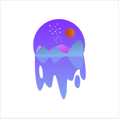 beauty night logo mascot template