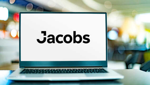 Laptop computer displaying logo of Jacobs Engineering Group